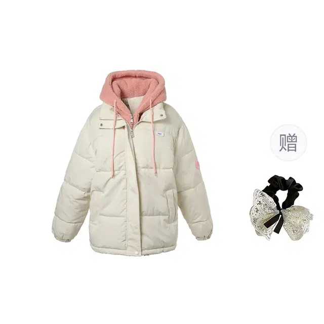 涂诗菲 韩版气质优雅简约通勤时尚休闲潮流舒适宽松显瘦撞色外套棉服 女款