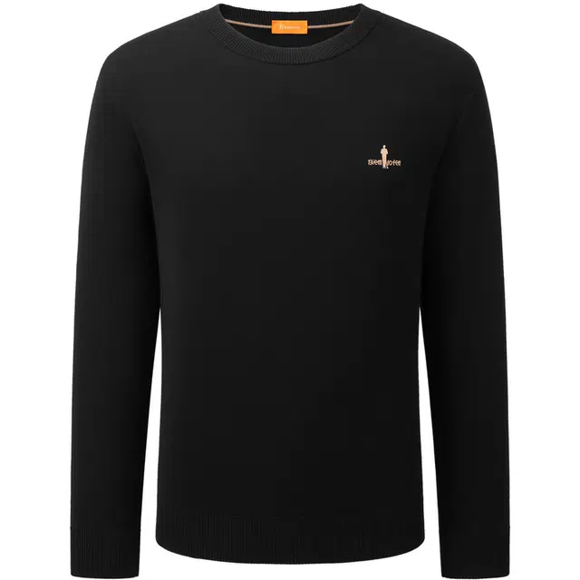 比音勒芬 静默复古老钱风穿搭舒适百搭时尚大气气质都市质感基础秋冬休闲简约亲肤柔软百搭圆领毛衣 男款