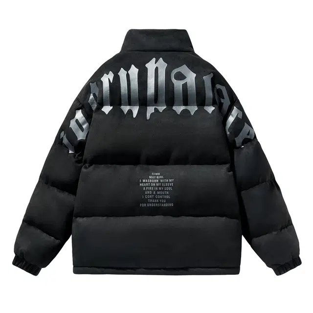 棉基因 冬季纯色麂皮英文立领优质棉棒球服保暖高个小个子日系男简约潮流夹棉袄子美式高街工装风青少年职场通勤学院风棉衣外套 男女同款