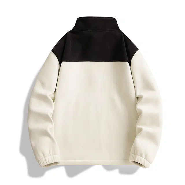 棉基因 冬季拼接撞色摇粒绒优质棉棒球服保暖高个小个子日系男简约潮流夹棉袄子美式高街工装风青少年职场通勤学院风棉衣外套 男女同款