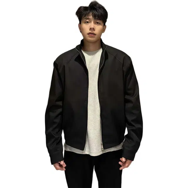 蛊惑 美式高街垫肩外套休闲百搭痞帅高级感硬派穿搭立领夹克 男女同款