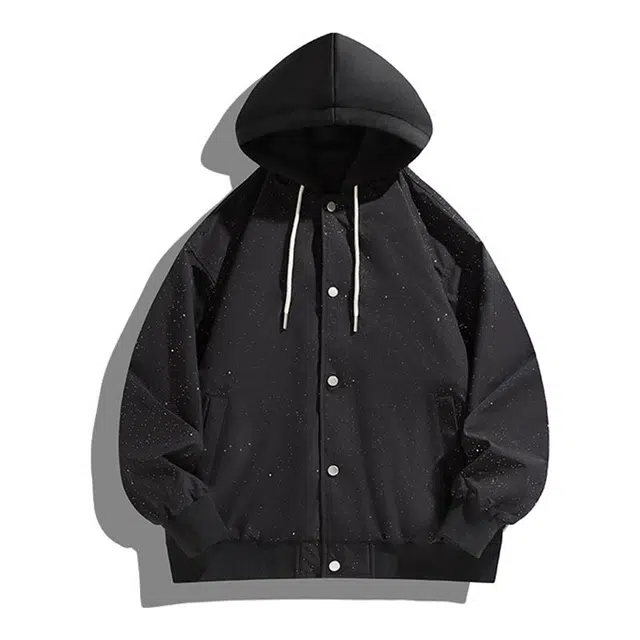 爱爸爸 舒适潮流百搭时尚简约经典有范个性风格聚酯纤维宽松夹克外套 男款