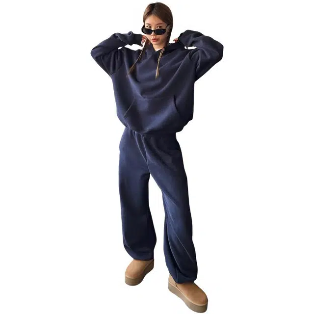 荟萃阁 高级感卫衣韩系宽松显瘦两件套休闲套装 女款