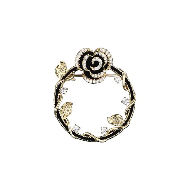 兰盈 玫瑰花 环保合金 胸针 女款