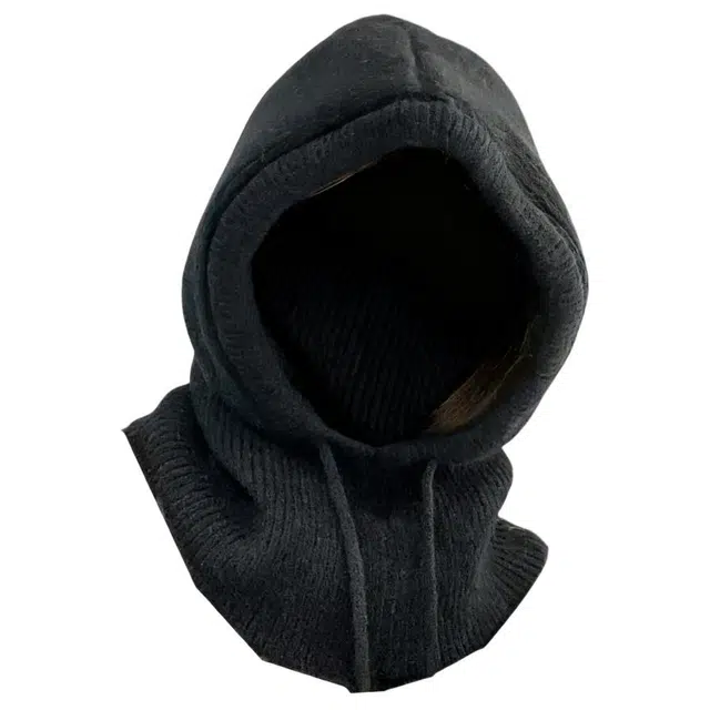 撞青春 巴拉克拉法帽秋冬款大头围防寒保暖毛线帽子护耳包头帽 聚酯纤维 针织帽 女款