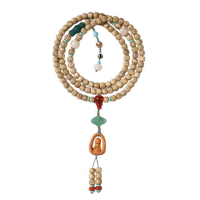 茂琼 八方来财万事顺利好运连连新中式国潮复古民族风设计感盘玩念珠老型珠藏式手持多圈文玩佛珠 星月菩提 手串 男女同款情侣款