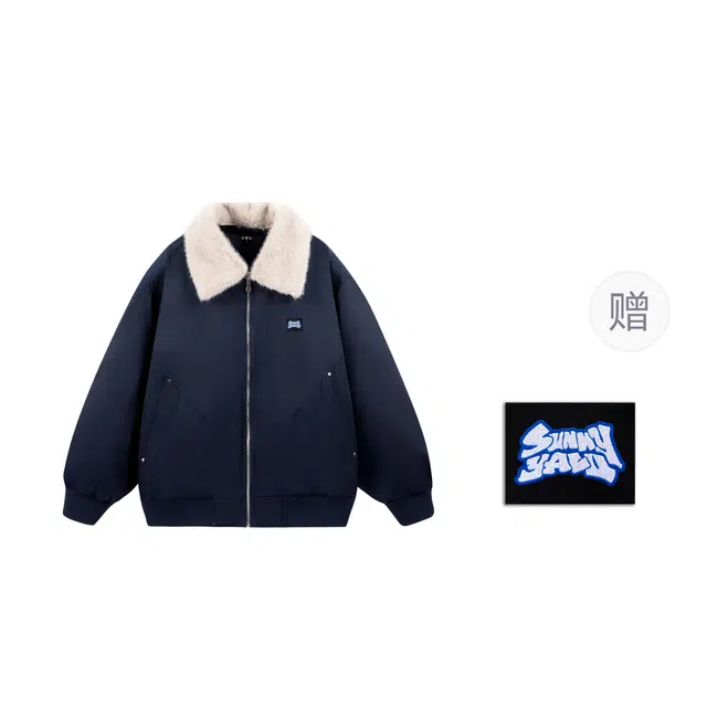 雅鹿 美式潮牌复古学院风加厚保暖羽绒服 男女同款