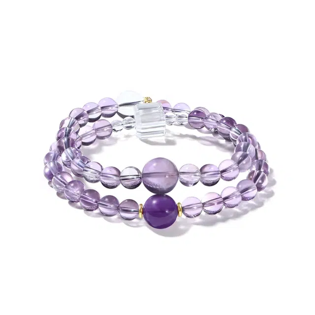 福韵金 九紫离火转运串珠成功上岸新中式国潮温柔简约时来运转超强磁场 紫水晶 手串 女款