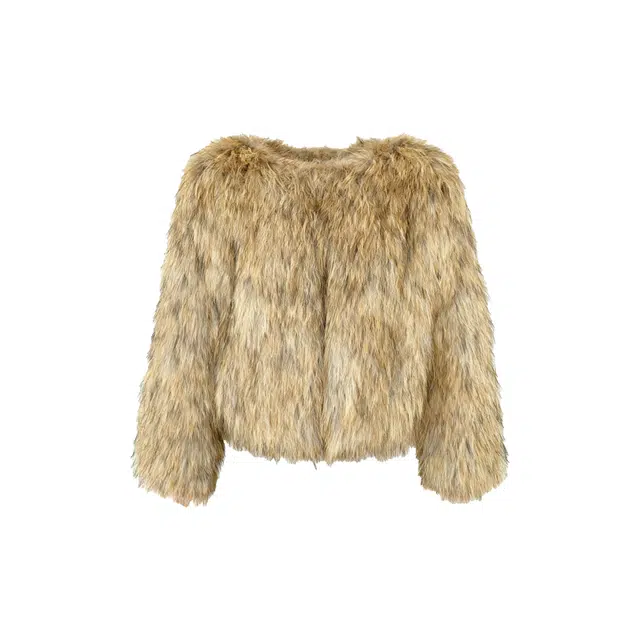 敲模女孩 甜酷风减龄高奢显瘦毛茸茸舒适保暖长袖外套皮草 女款