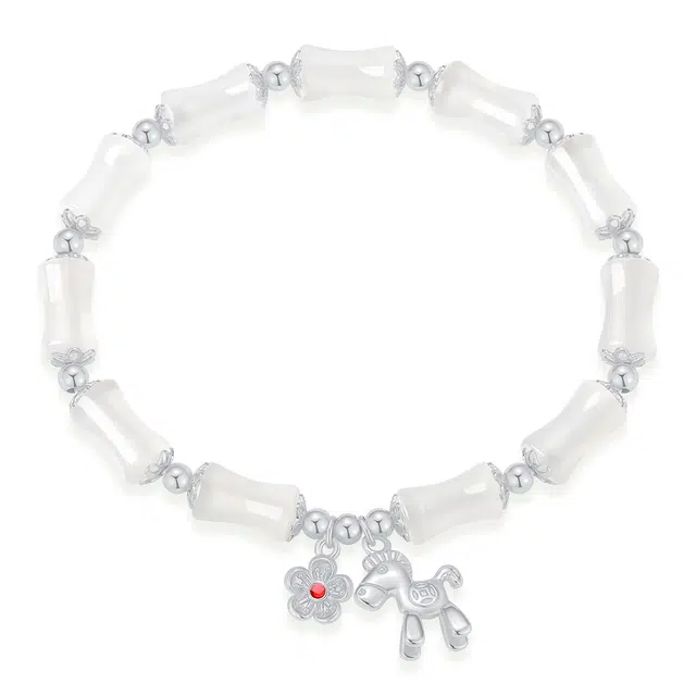 福润莱 马上有钱花 新中式精致轻奢小众简约大方设计高级感 通透水灵 清冷感 水润细腻 #好运 玉髓 手串 男女同款情侣款