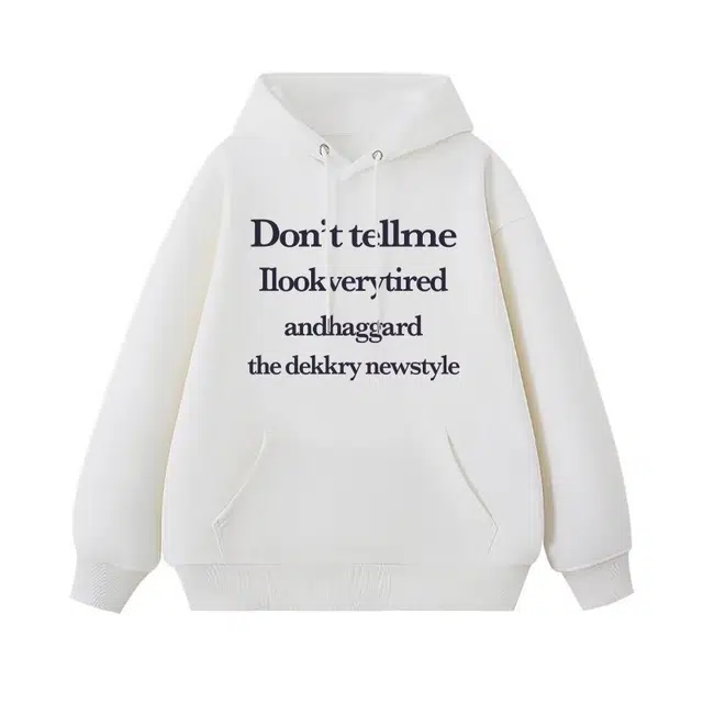 天才小熊 美式复古字母印花连帽潮流时尚简约轻便小众设计学生长袖衣服男女同款女装上装卫衣 女款