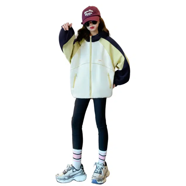 黑恐龙棒球服 时尚户外拼接运动中大宝甜酷宽松开衫冲锋衣