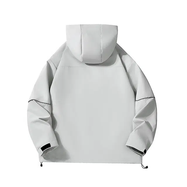 领航骆驼 学院风简约品牌山脉宽松休闲百搭舒适亲肤防风防水多口袋设计线条层次高级感连帽长袖   夹克 男女同款