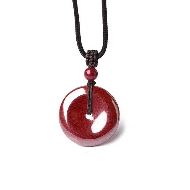 【一扣安康 一世牵挂】 灵菲 高含量还原砂平安扣 新中式复古国风 幸福圆满吉祥如意 #好运 再造辰砂 朱砂吊坠 男女同款情侣款