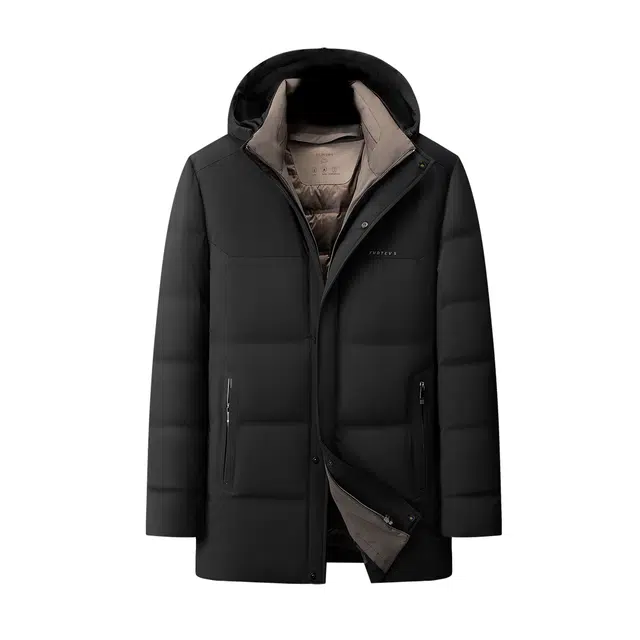 百胜狐 大码男装冬季宽松休闲中长款外套羽绒服 男款