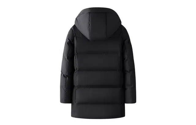 木林森 简约基础款时尚宽松舒适循环锁温石墨烯内胆长款棉衣防风门襟日常休闲连帽棉服外套 男女同款