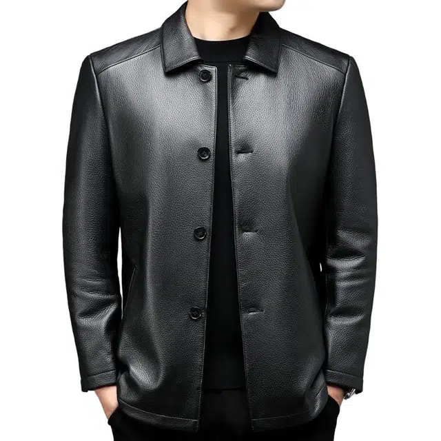 太子龍 品牌纯色时尚休闲百搭商务潮流皮衣 男款