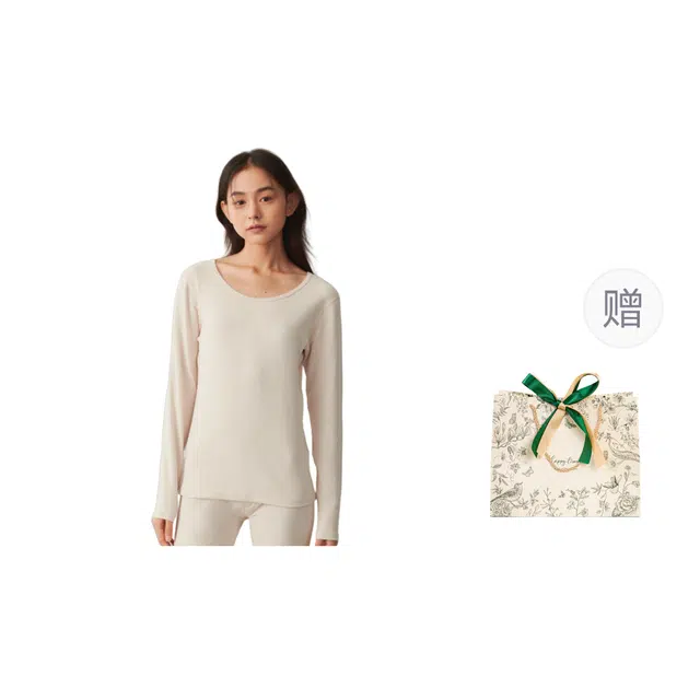 皇室品轩 厚暖抗菌纯棉衣女纯绵肌底打底秋衣秋裤内衣女 保暖套装 女款