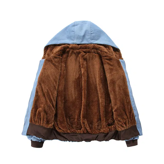 华夏儿女 冬季美式潮流复古高街时尚感纯色简约高级感日常百搭户外通勤无性别主义双拉链外套棉服 男女同款