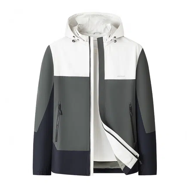 梦特娇 防泼水户外风休闲时尚可拆帽易打理夹克外套 男款 岩绿