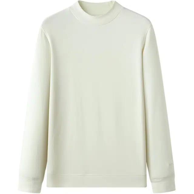 李生制造 通勤系列莱赛尔羊毛蚕丝混纺半高领长袖打底衫卫衣 男女同款