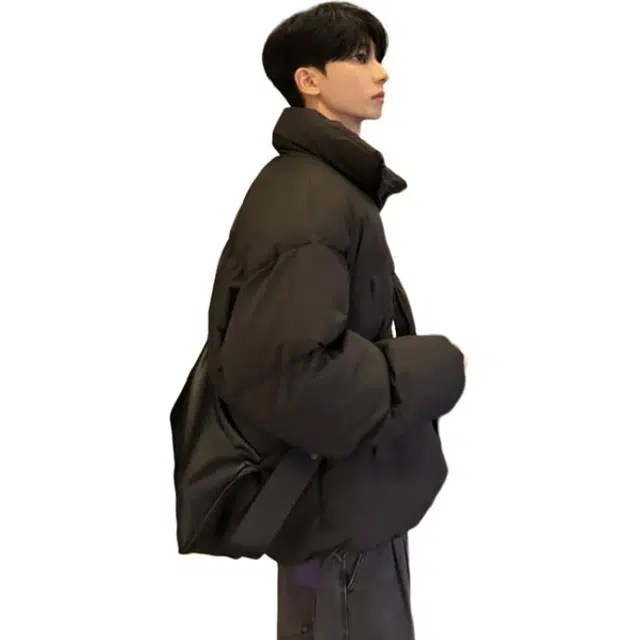 黑马漫画 立领棉衣男外套基础款纯色面包服男情侣韩系棉服 男女同款