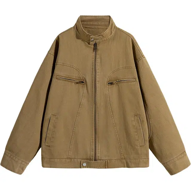 爱爸爸 做旧工装外套美式复古水洗宽松卫衣 男女同款