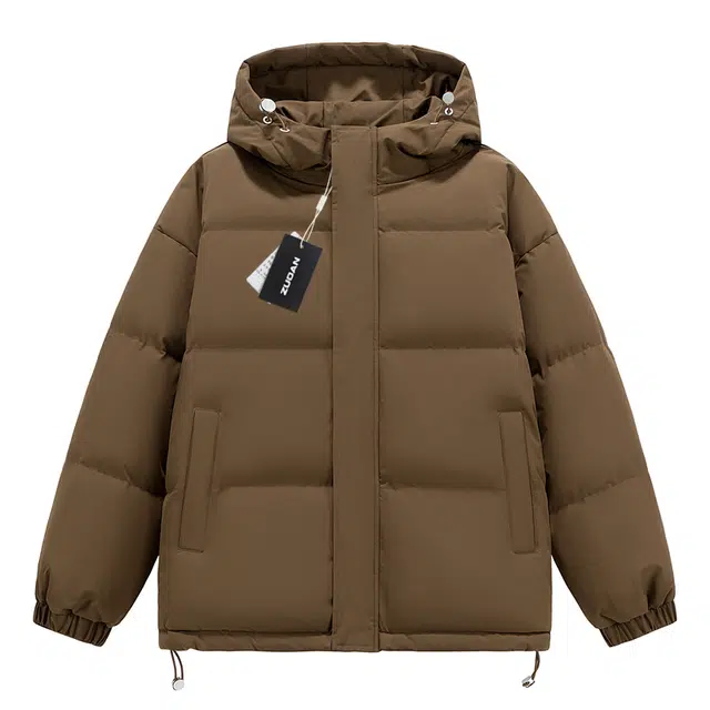 左岸 秋冬加厚保暖青少年港风连帽面包服棉衣休闲宽松简约纯色潮牌棉袄外套棉服 男款
