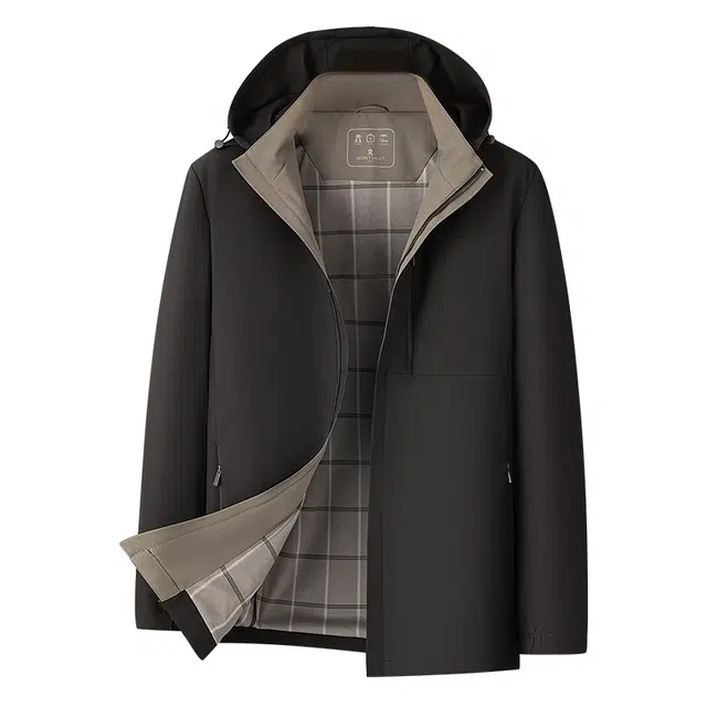 梦特娇 易打理顺滑防泼水休闲夹克外套 男款 黑色