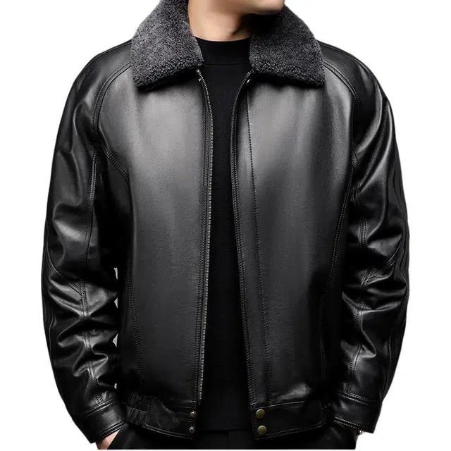 太子龍 品牌时尚保暖内胆可拆卸皮衣 男款