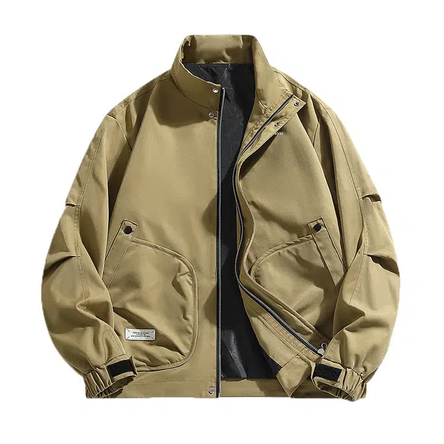 太子龍 美式潮流个性时尚加肥加大码运动休闲工装薄款百搭立领外套夹克 男款