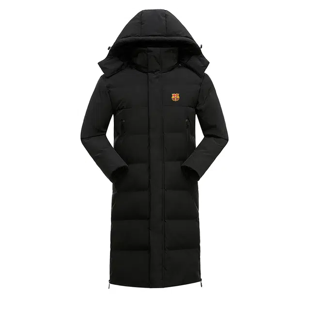 巴塞罗那足球俱乐部 冬季棉衣男潮流时尚连帽中青年休闲运动加厚服男士保暖棉袄棉服 男女同款