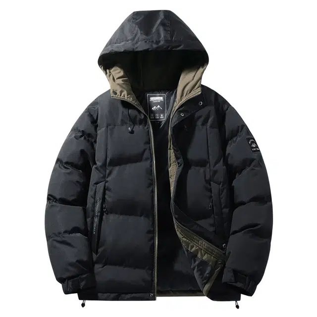 棉基因 冬季纯色连帽优质棉棒球服保暖高个小个子立领日系男简约潮流夹棉袄子美式高街工装风青少年职场通勤学院风棉衣外套 男女同款