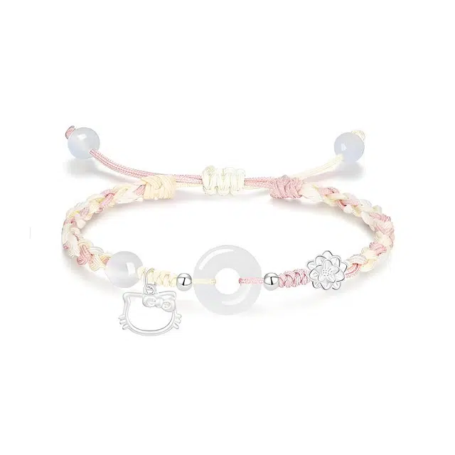 【S999足银|镂空猫咪】 岁月静好 萌趣可爱猫猫 卡通个性甜美萌宠日常礼赠轻奢设计精致显白恋爱告白通勤百搭 琉璃 玉石手绳 男女同款情侣款