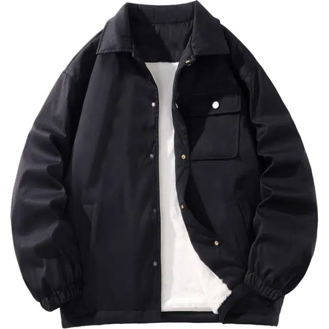 洋气先生 美式帅气痞帅渐变扎染时尚潮牌简约百搭运动风宽松松弛口袋纽扣无帽个性慵懒舒适防风耐脏少年感通勤学院风外套夹克 男女同款