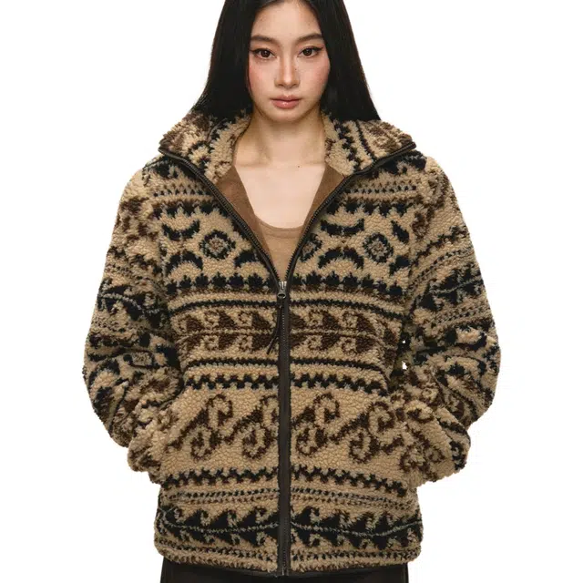 囍鱼少女 潮流舒适简约长袖绒感外套 女款