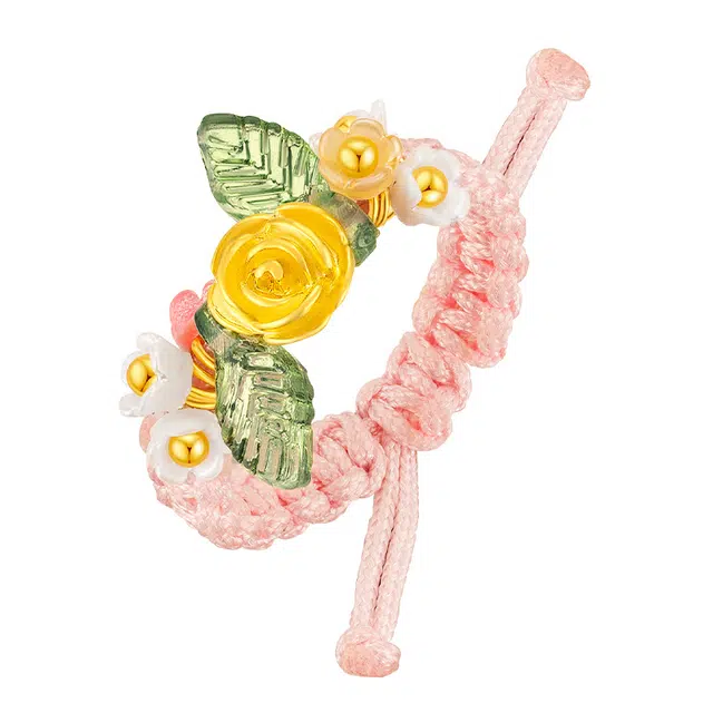 水贝 花仙子 浪漫玫瑰花 精致轻奢浪漫甜美温柔多巴胺 手工编织小众高级感简约百搭#好运 合金 戒指 女款