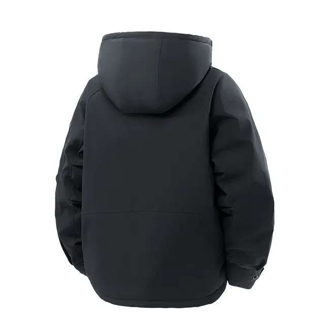 快鱼 美式复古连帽撞色保暖舒适百搭工装棉袄山系户外宽松休闲防风防水加厚抗寒落肩通勤长袖外套羽绒服 男女同款