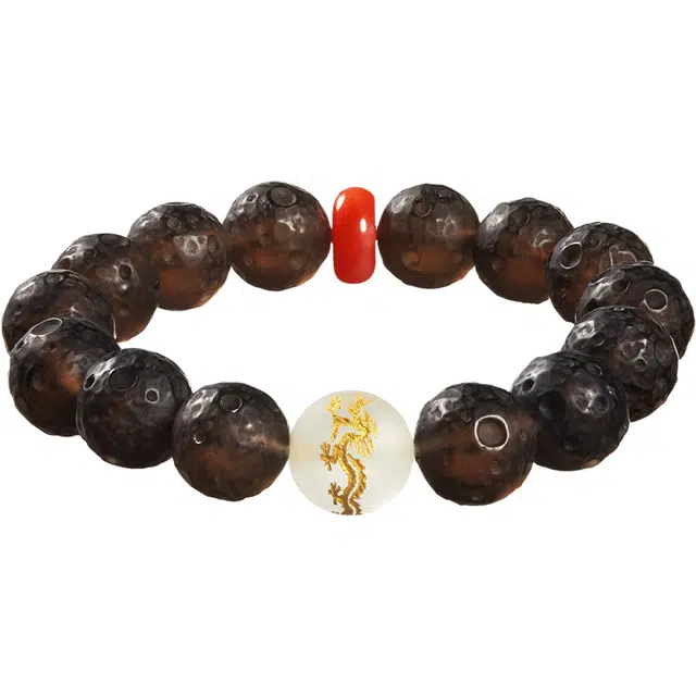 老庙 能量守护  轻奢雅韵 红运当头 转运 平安相随  晶石能量 鸿运加身天然 黑曜石 手串 男女同款情侣款