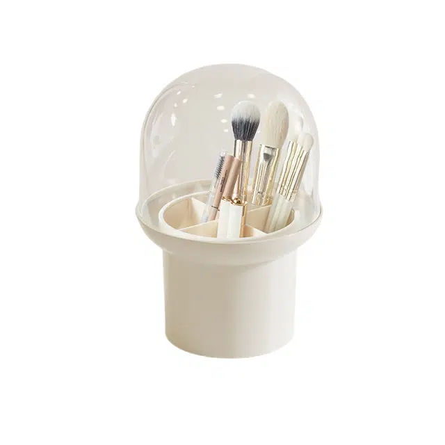 顽顽圆形化妆刷收纳盒四格式隔垫高颜值粉笔眼影化妆品收纳筒笔筒