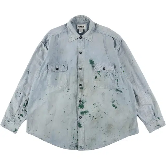 bowwow FW25 PAINT STAINED CHAMBRAY SHIRT VENT HOLES
