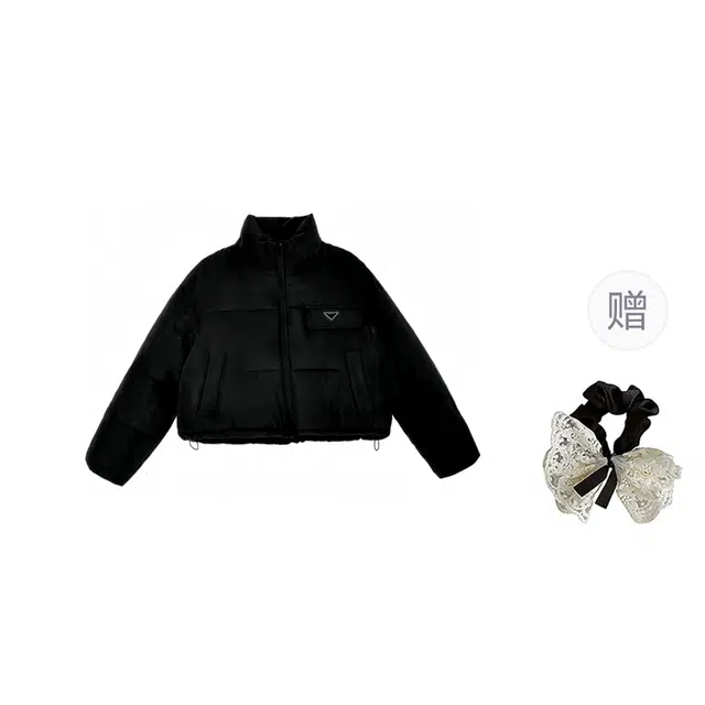 涂诗菲 韩版纯色舒适设计感时尚百搭休闲通勤慵懒风显瘦立领面包棉服 女款