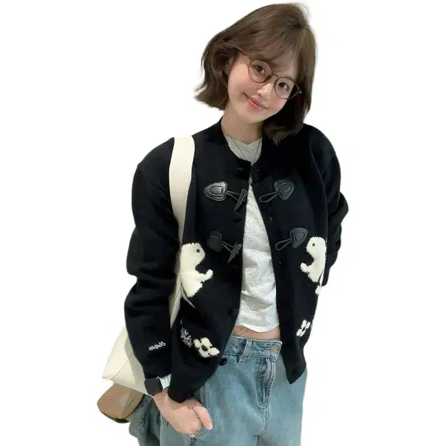 丝絮丝绸 秋冬季韩系复古懒慵软糯圆领外套 针织衫 女款