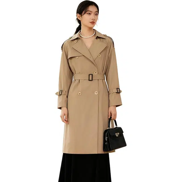 丝絮丝绸 秋季韩系文艺流行气质设计外套风衣 男女同款