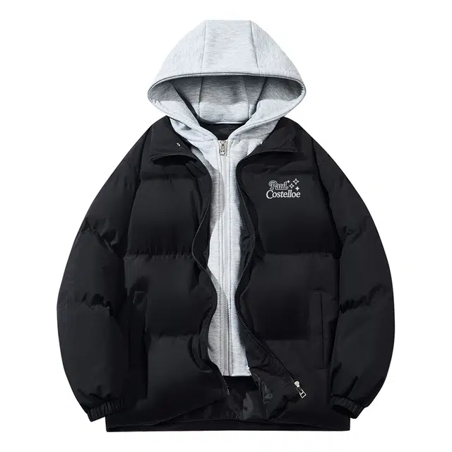 PAUL COSTELLOE Star Print Hooded Puffer Jacket