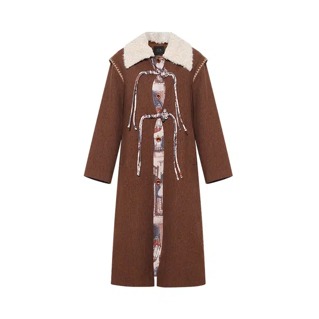 两三事 复古文艺优雅时尚慵懒风潮流精致宽松舒适日常百搭大衣 女款