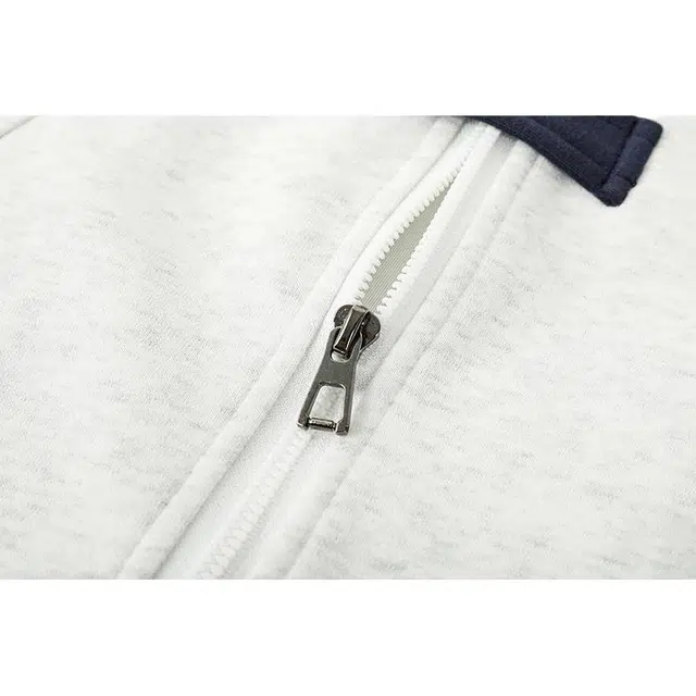 华夏儿女 秋冬美式高街结构拼接织带翻领学院运动风潮牌三条杠宽松痞帅街头流舒适保暖时尚休闲外套夹克 男女同款