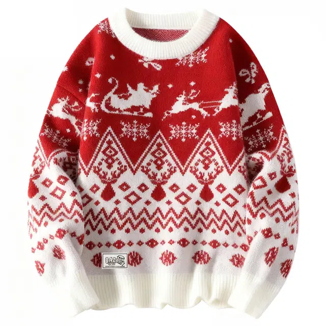 吾皇猫 慵懒风美式高街复古氛围感基础款简约百搭秋冬款舒适透气学院风时尚冬季长袖圆领套头针织保暖内搭打底衫休闲毛衣 男女同款