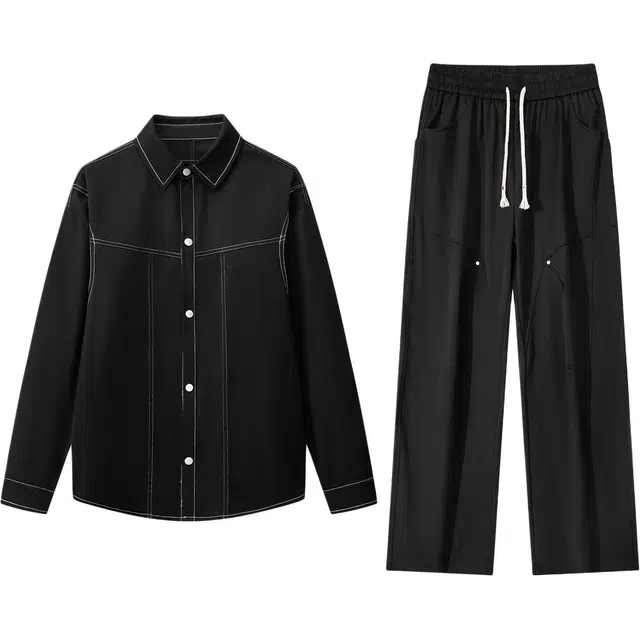 爱爸爸 秋季聚酯纤维面料日常穿搭款休闲运动套装 男女同款