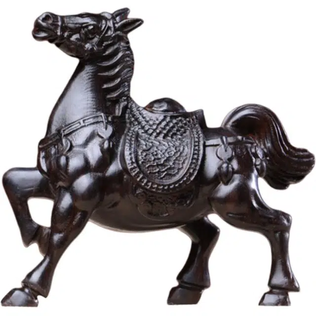 得笙陌 马上有钱实木雕刻生肖马手把件国潮复古 紫光檀 木作摆件 男女同款情侣款